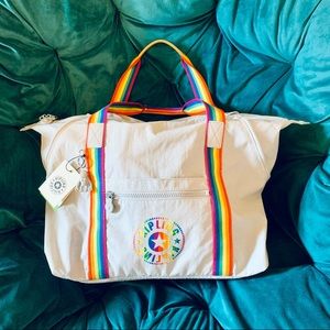 KIPLING RAINBOW TOTE BAG ART MEDIUM